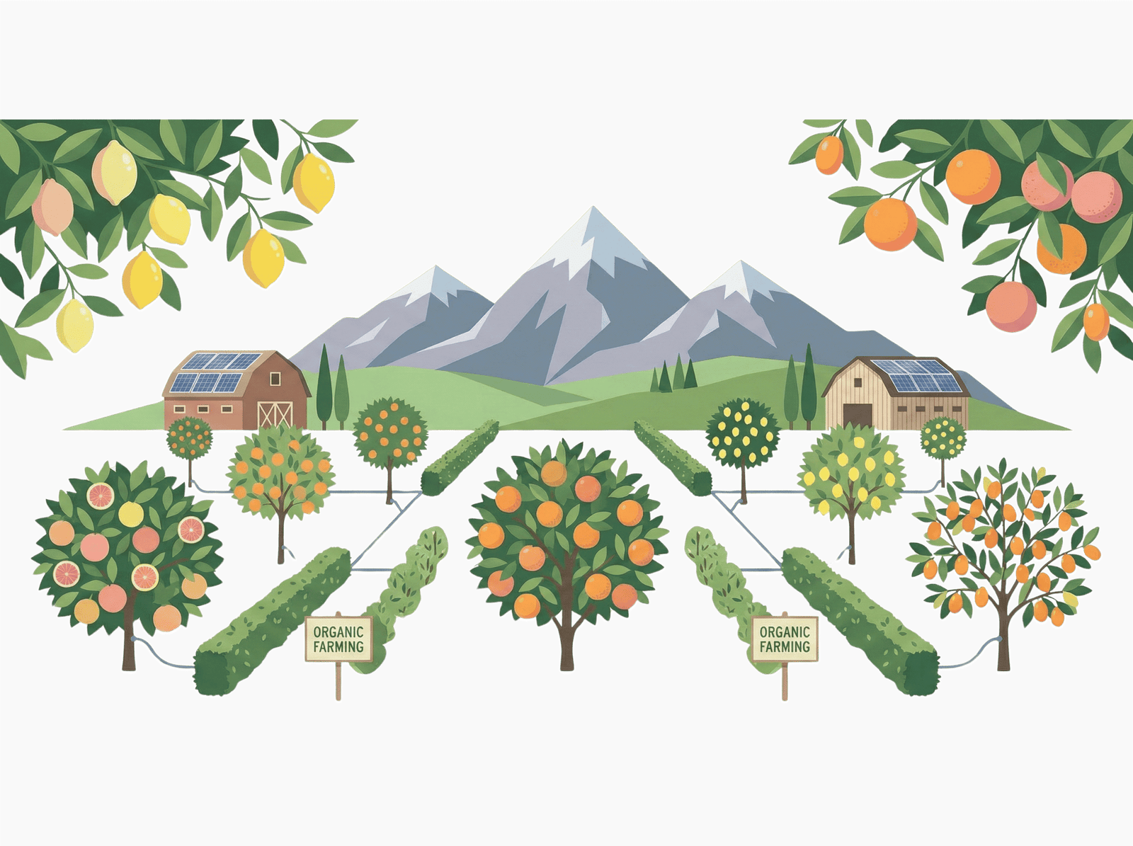 Verger d'agrumes rustiques moderne